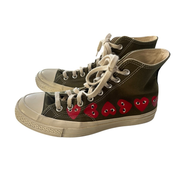 Converse x Comme des Garcons Play Chuck 70 Heart Sneakers Shoe Size 7 M, 9W Red - Picture 2 of 8